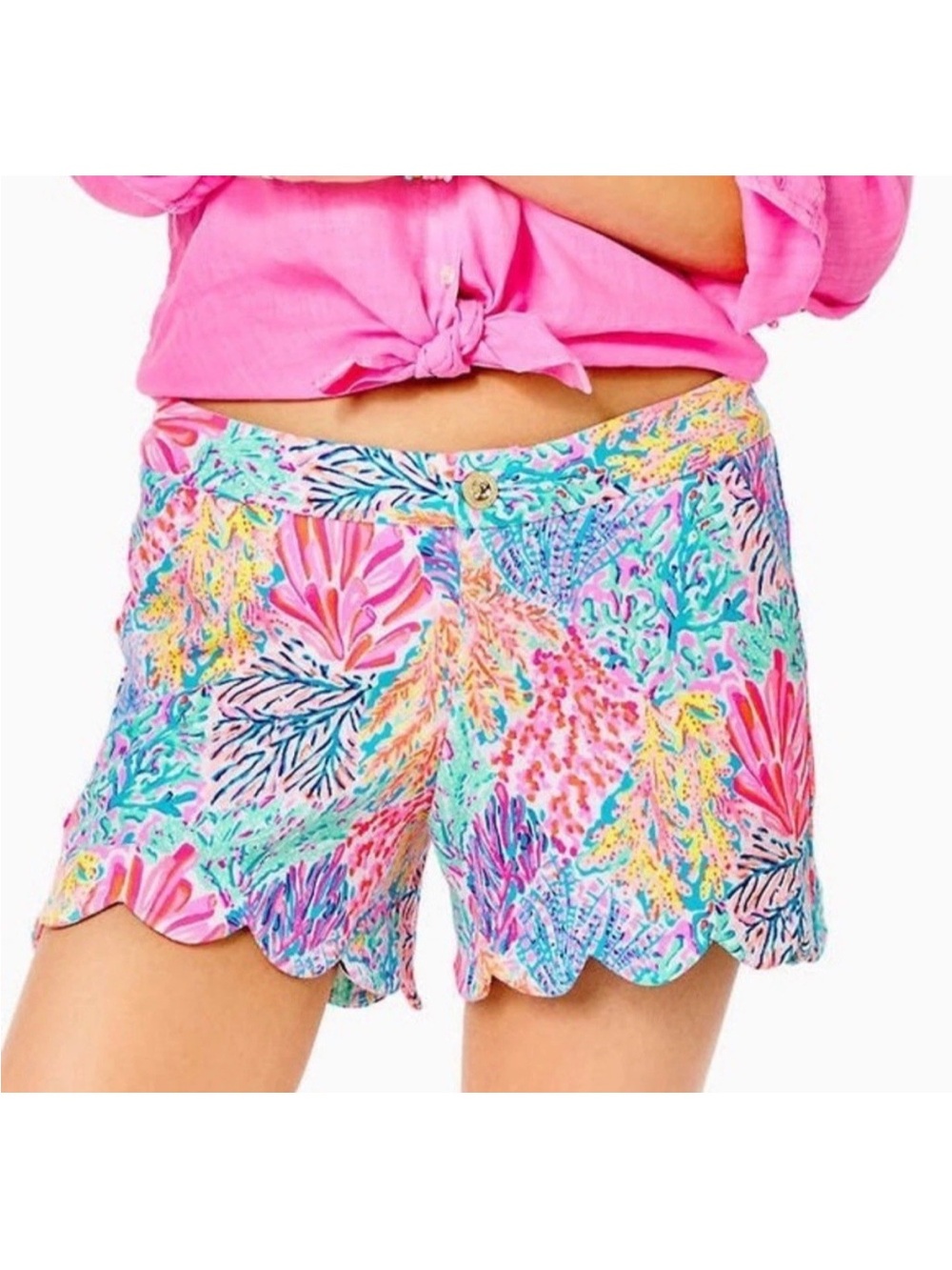 lilly pulitzer buttercup shorts In Multi Splash dance Size 8 Pre Owned Scallop